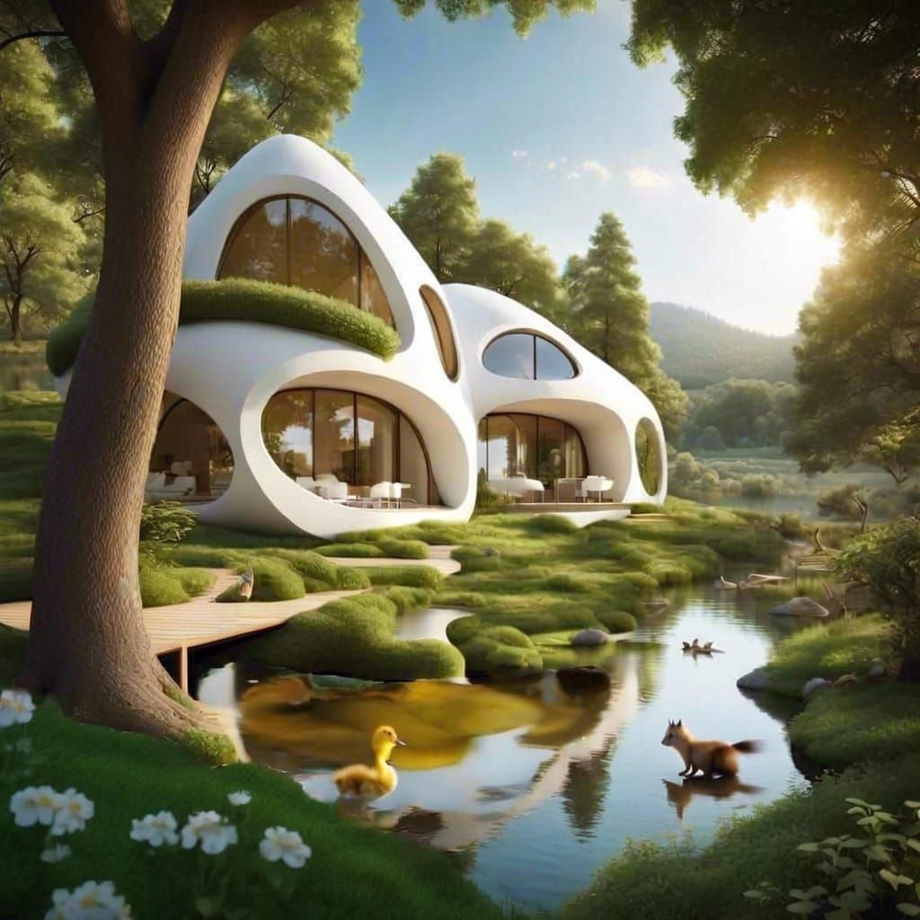 Green Field with Pig