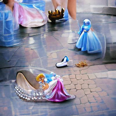 Cinderella in Her Iconic Blue Dress