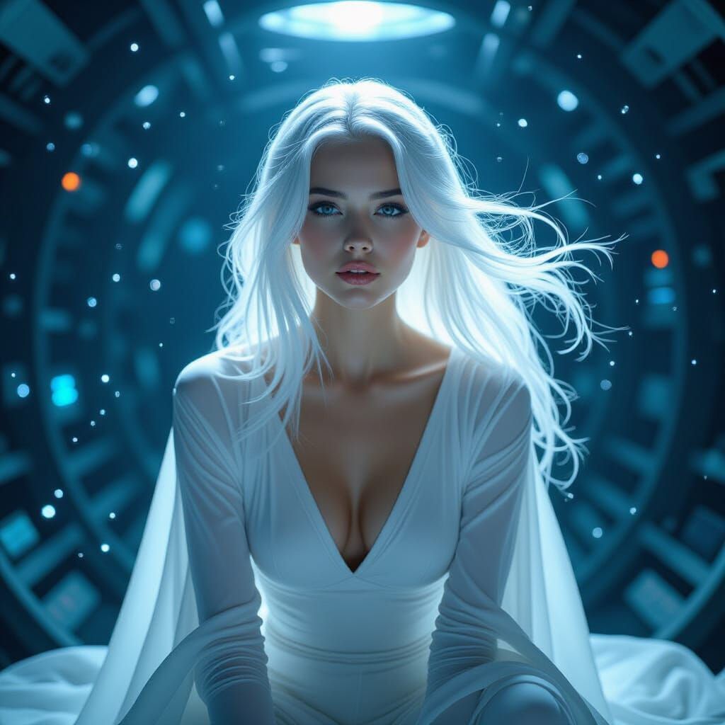 Girl Awakens in Spaceship: Cinematic Sci-Fi Scene