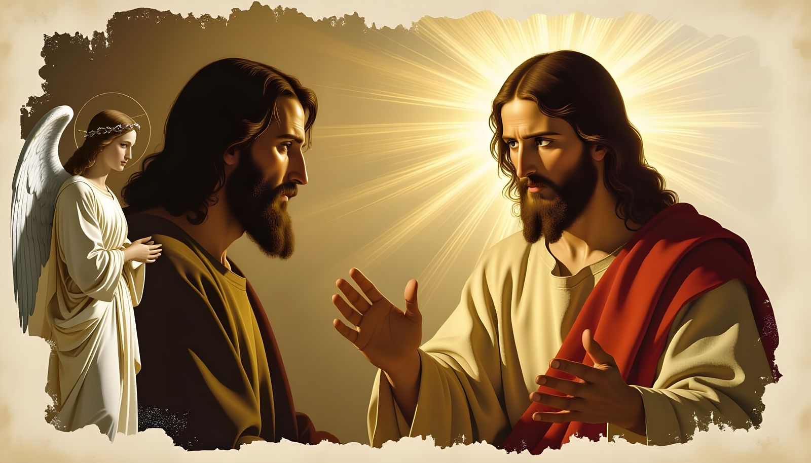 Joseph and Angel with Christ in Baroque Style