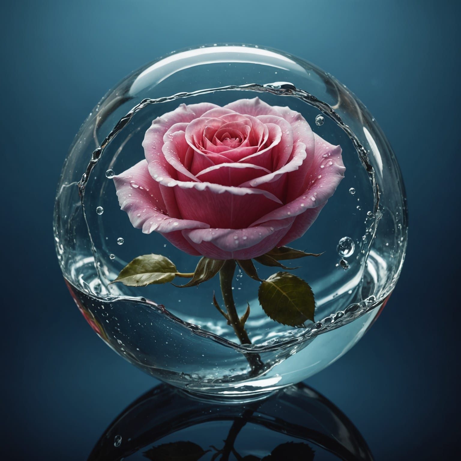 Glass Rose Underwater: A Delicate Aquatic Artwork