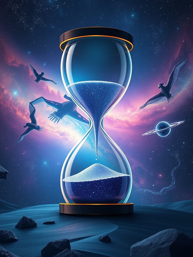 Ethereal Infinity Hourglass in Cosmic Wonderland