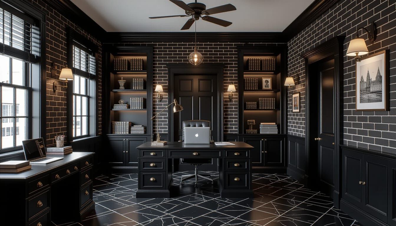 Victorian Working Room with Secret Door