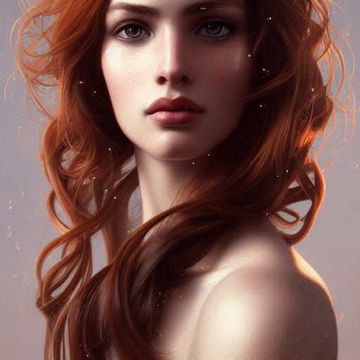 Glamorous Auburn-Haired Girl Portrait in Unreal Engine 5