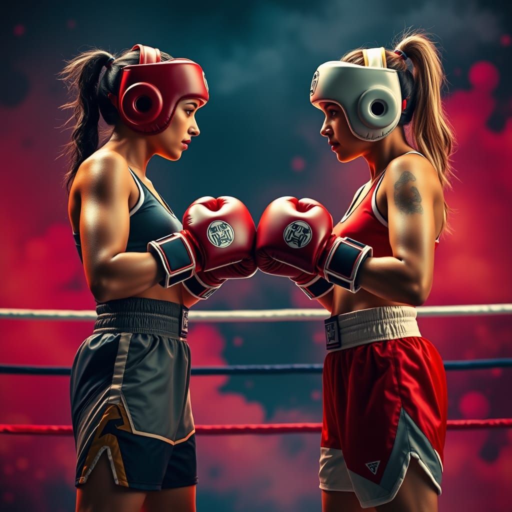 Vibrant Female Boxers Ready for the Ultimate Showdown