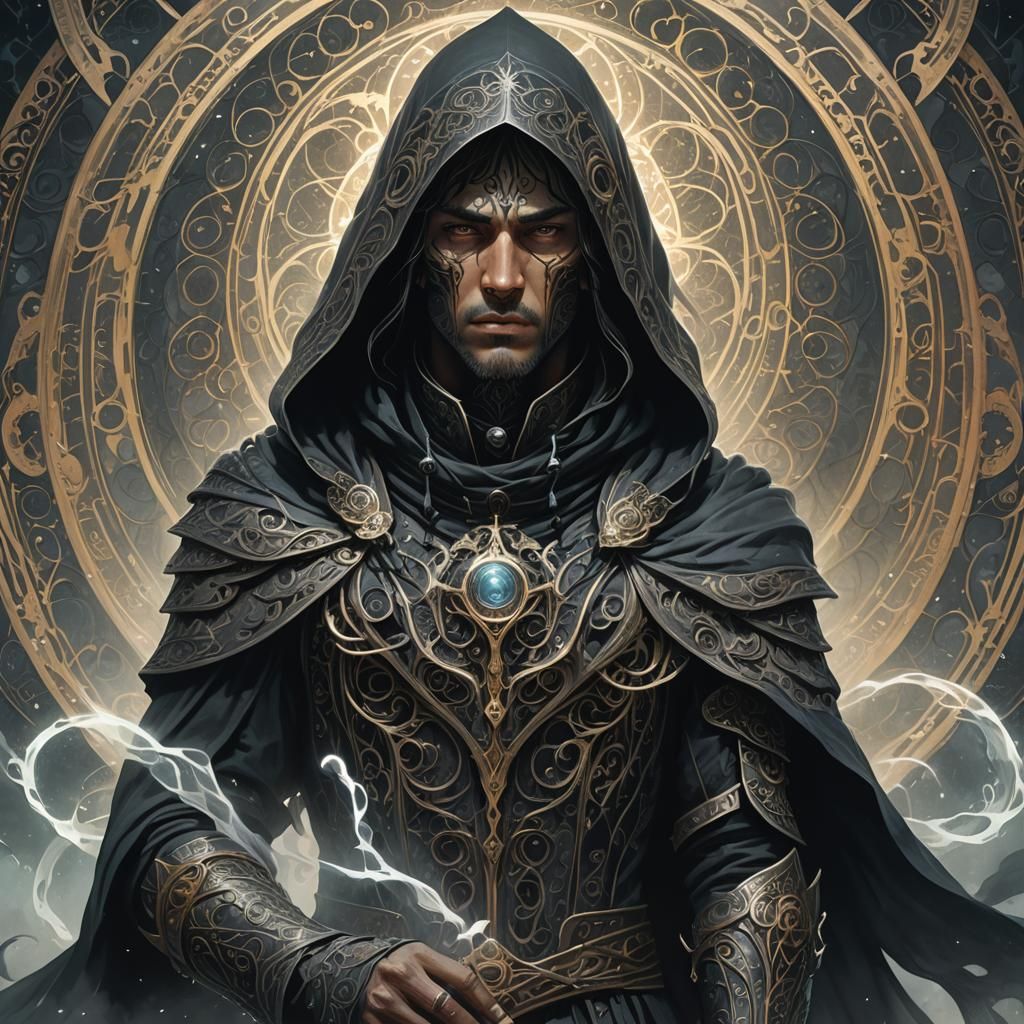 Hooded Gothic Figure in Dark Fantasy Art
