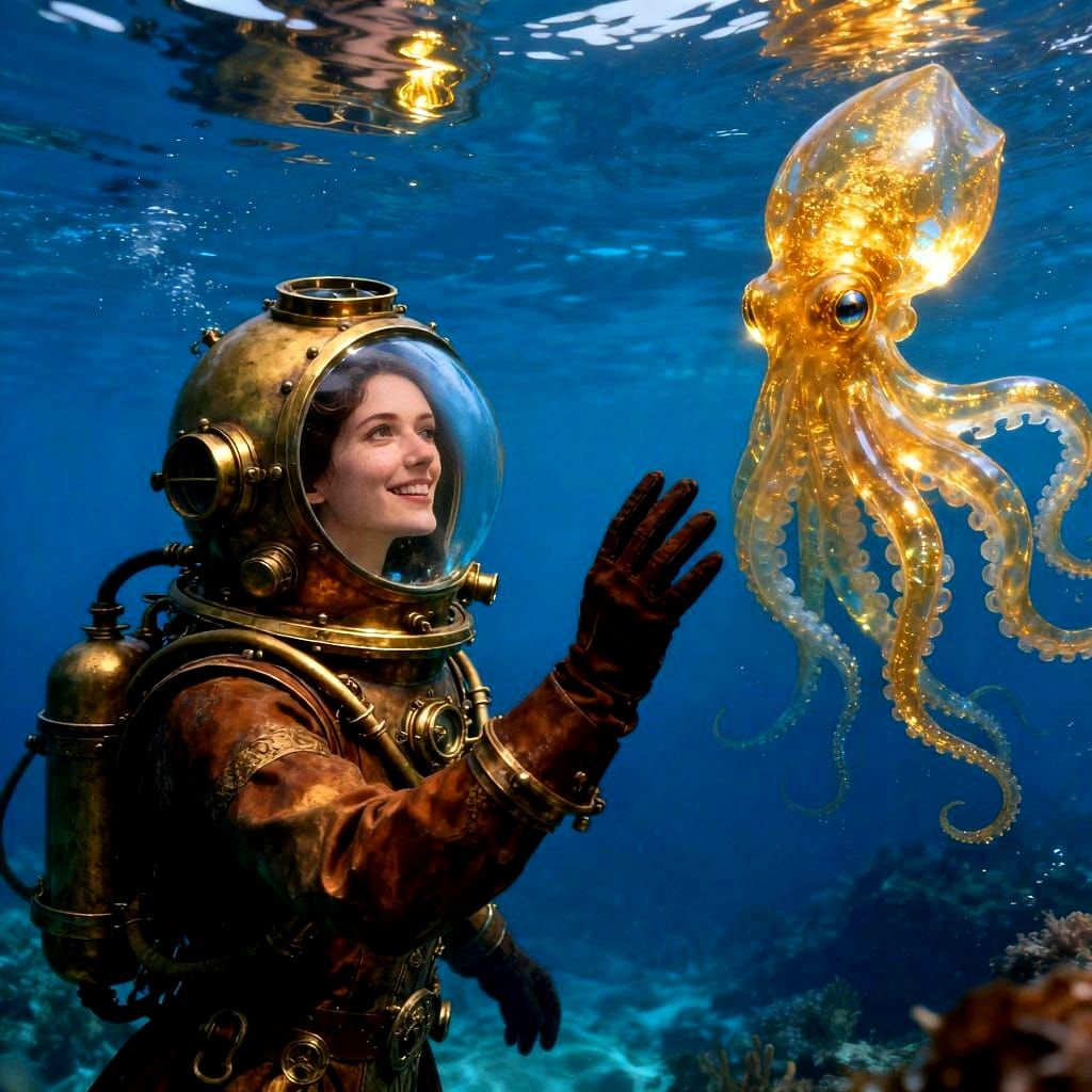 Golden Kraken Encounter in Deep Blue Sea