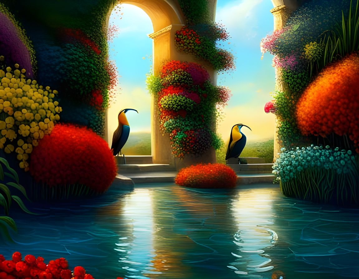 Magical Floral Garden Inspired by Impressionism