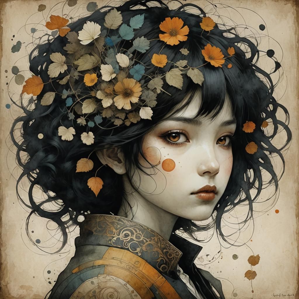 Black Hair in Fantasy Art Style