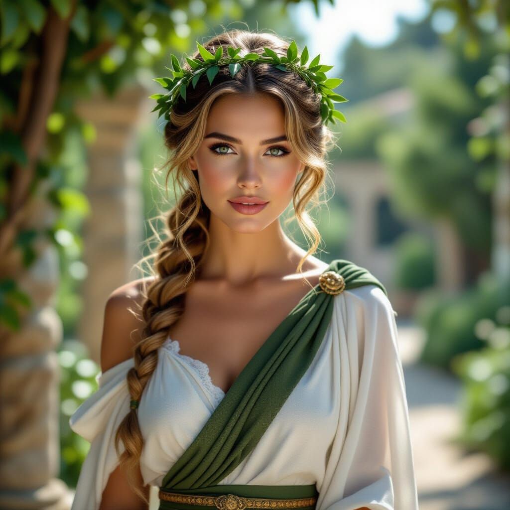 Panacea, Greek Goddess of Healing, in Classical Attire
