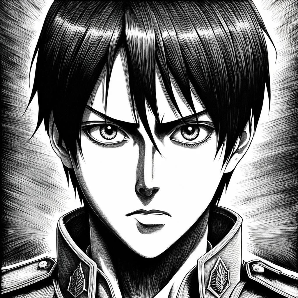 Eren Yeager Charcoal Drawing from Attack on Titan