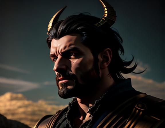 Minotaur in Labyrinth: Ancient Greece Digital Painting