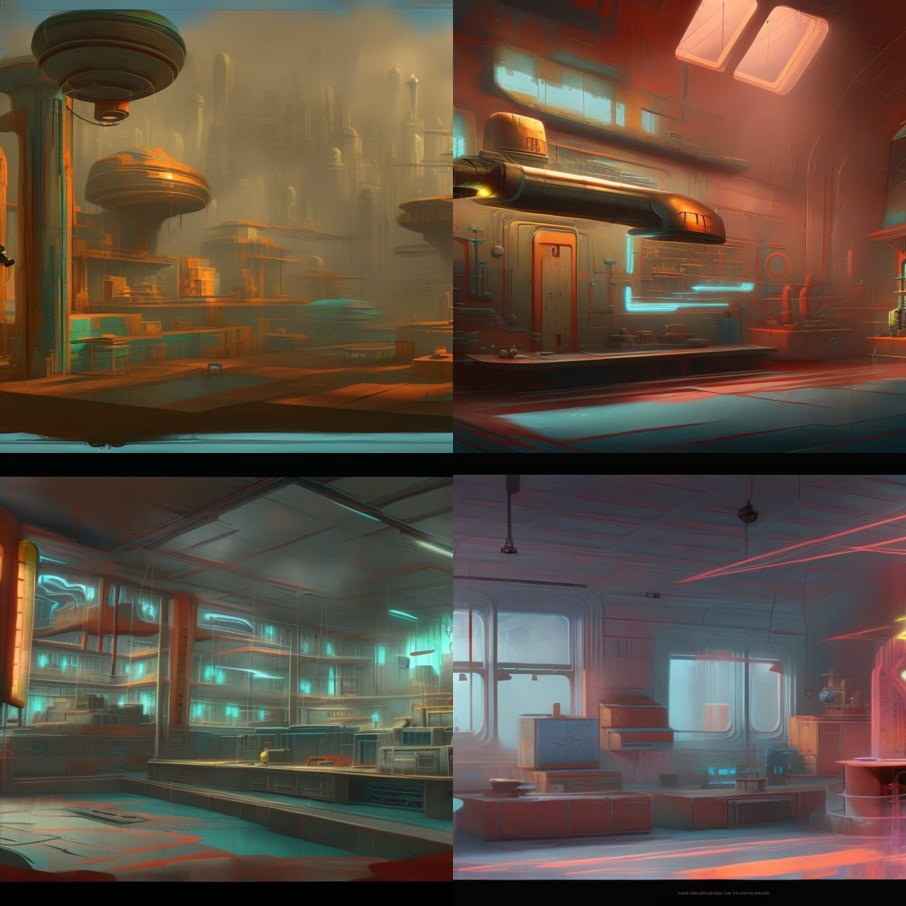 Futuristic 1940s Furniture Concept Art