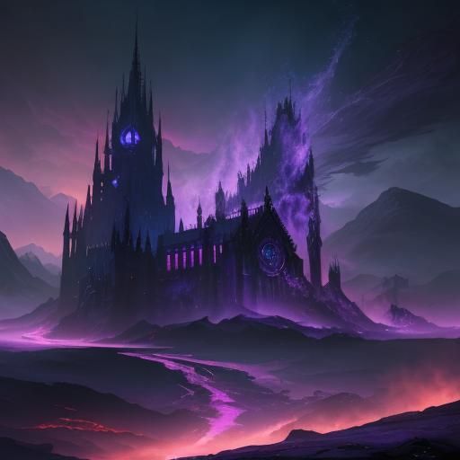 Violet Flame Abstract Background in Matte Painting Style