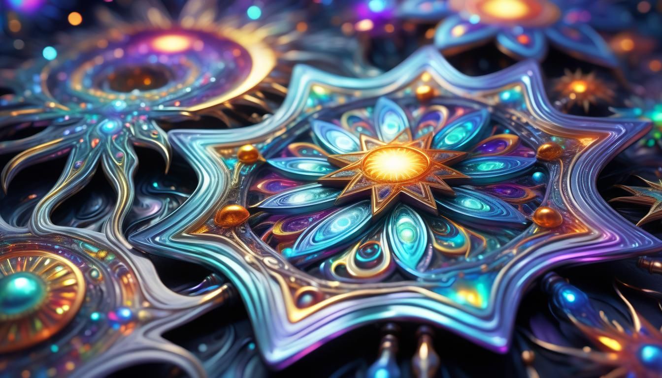 Swirling Star-Beings in Iridescent Plasma, Dreamlike Concept...
