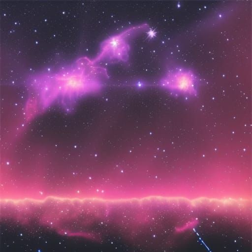 Goat Constellation in Synthwave Neon Style