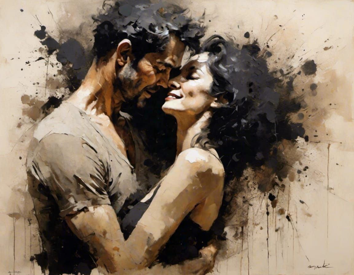 Monochromatic Portrait in Soot Painting Style