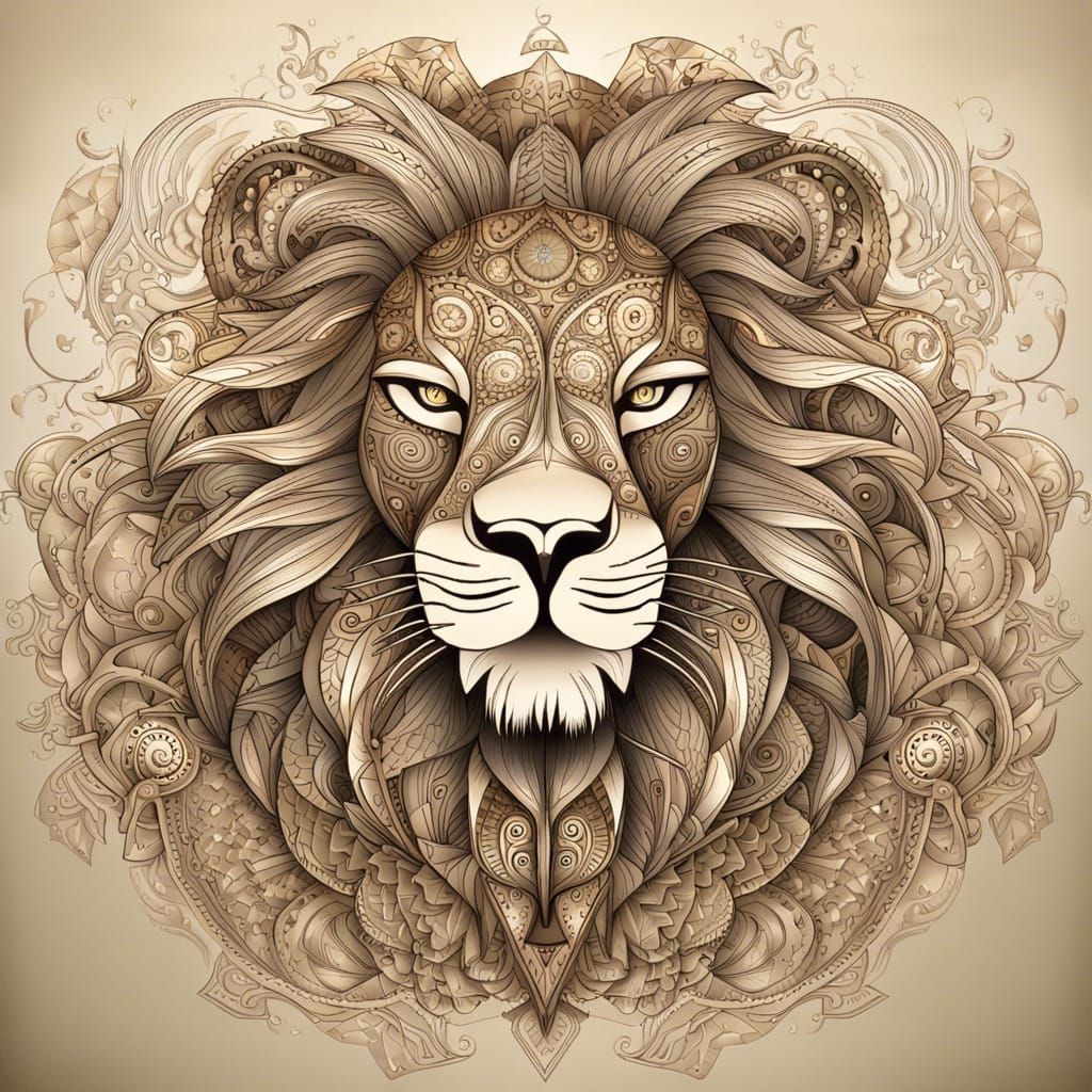 Leo Zodiac Sign Tattoo Design with Abstract Elements