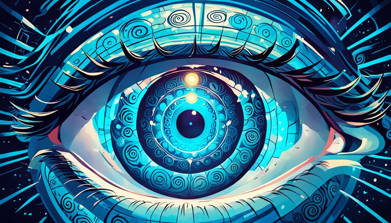 Hypnotic Eye Star Swirl: A Surreal Design