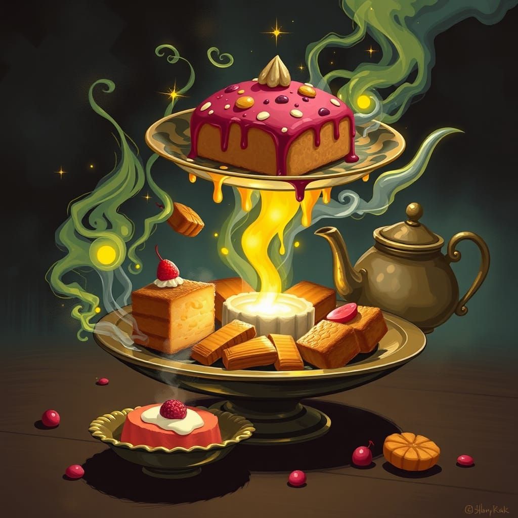 Magical Food
Depict dishes that could only exist with magic ...