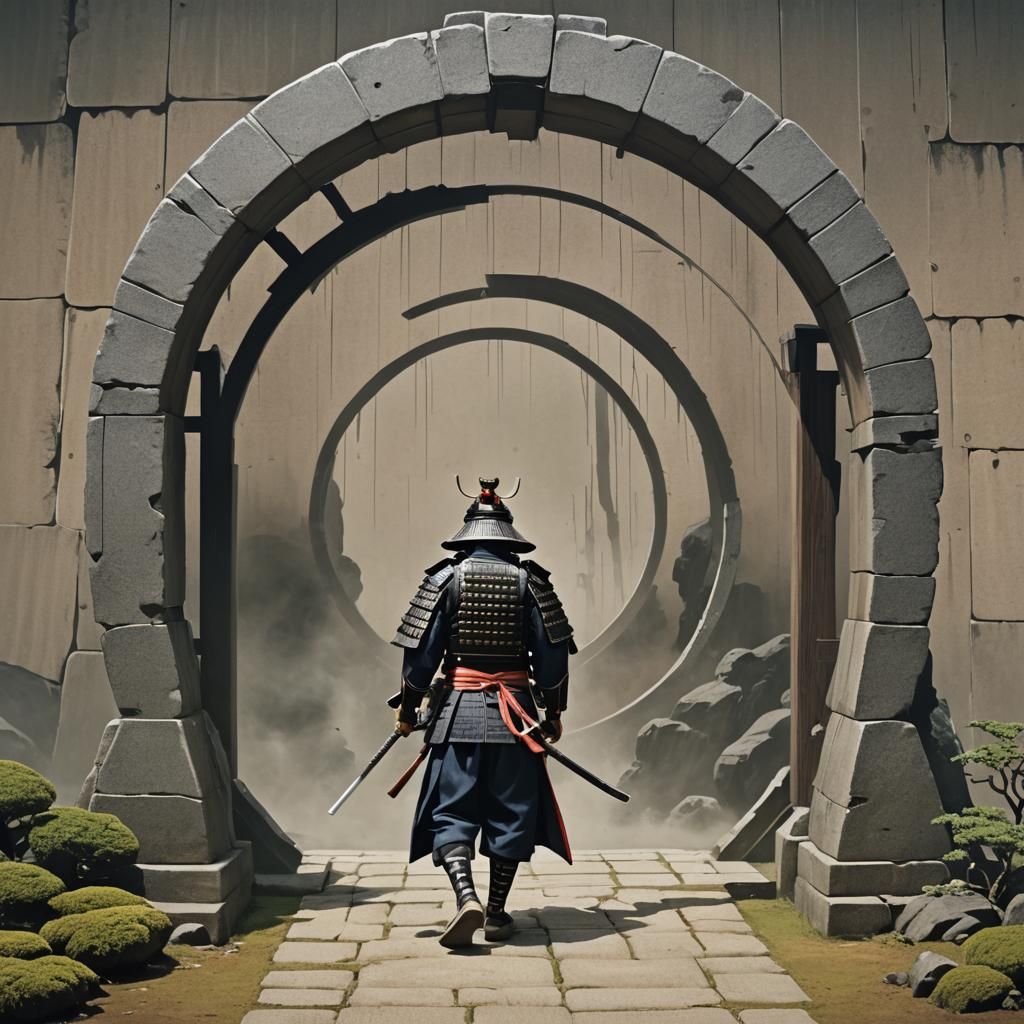 Samurai Enters a Mysterious Portal