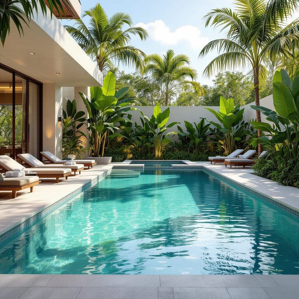 Luxury vs. Simple Pool Settings: Hyperrealistic Digital Pain...