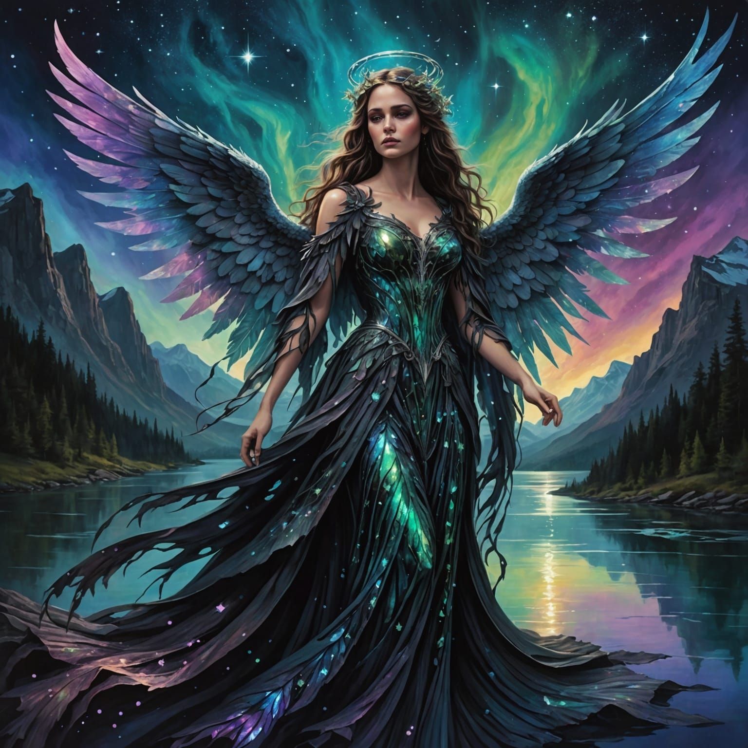 Ethereal Angel in Grungecore Style