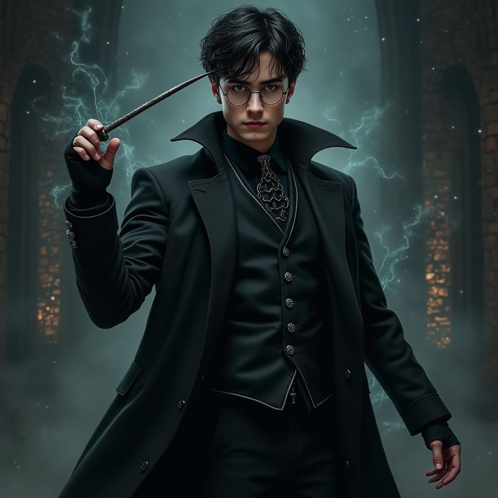 Heroic Auror Harry Potter in Dark Wizarding World