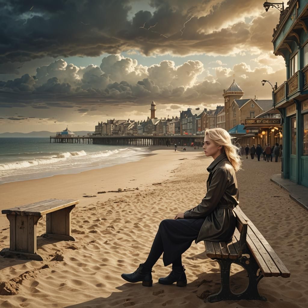 Stormy Seaside Solitude: Digital Matte Painting