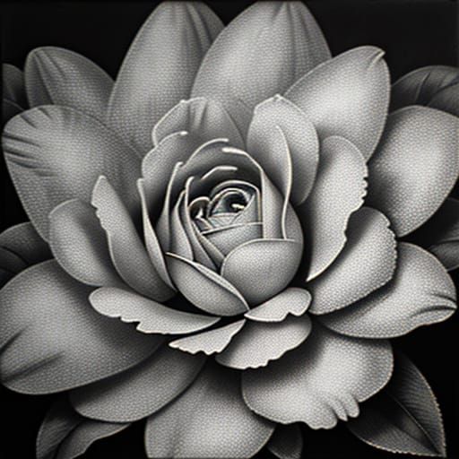 Weathered Hand Cradles Flower in Hyperrealistic Charcoal Dra...