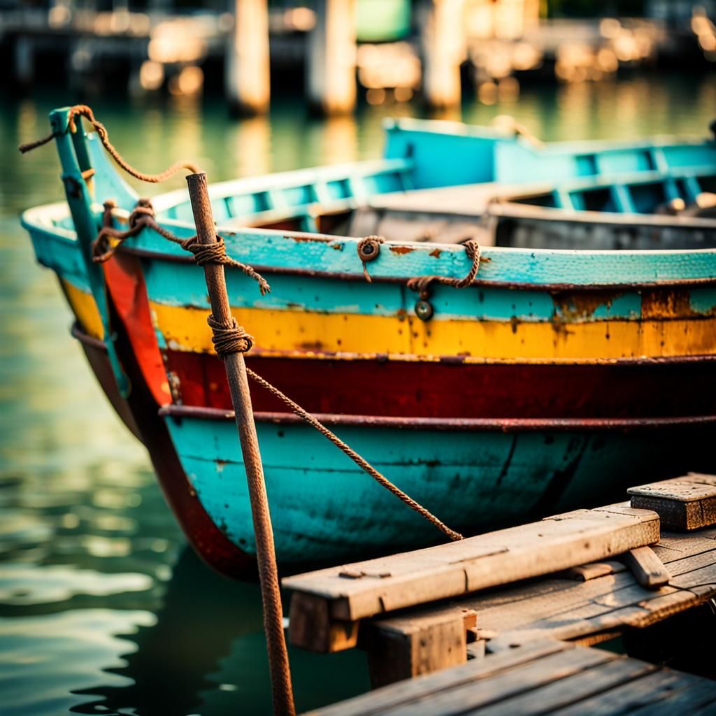 Weathered Boat in Nostalgic Soft Focus