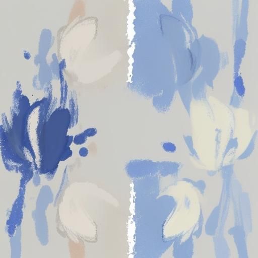 Abstract Color Composition in Cream, Red and Blue