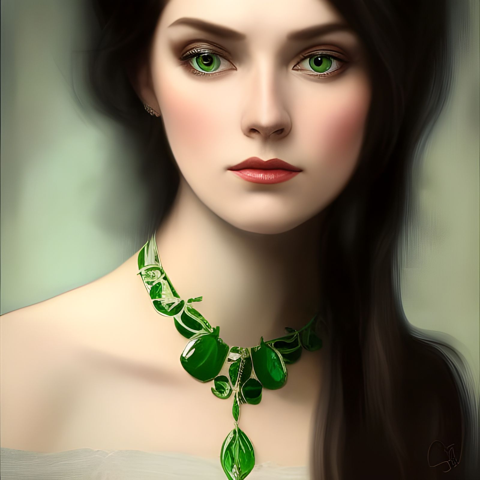 Countess Charlotte deLuve Portrait in Art Nouveau Style