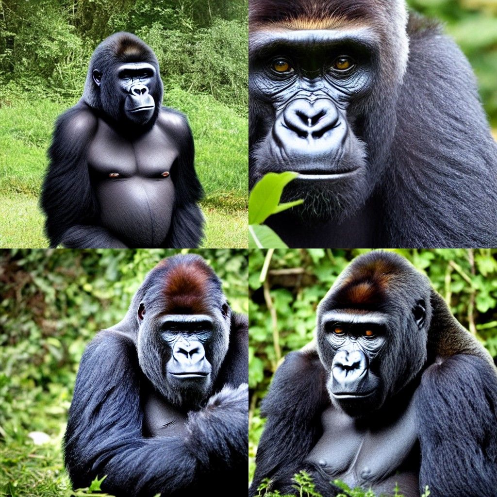 Majestic Gorilla in Natural Habitat