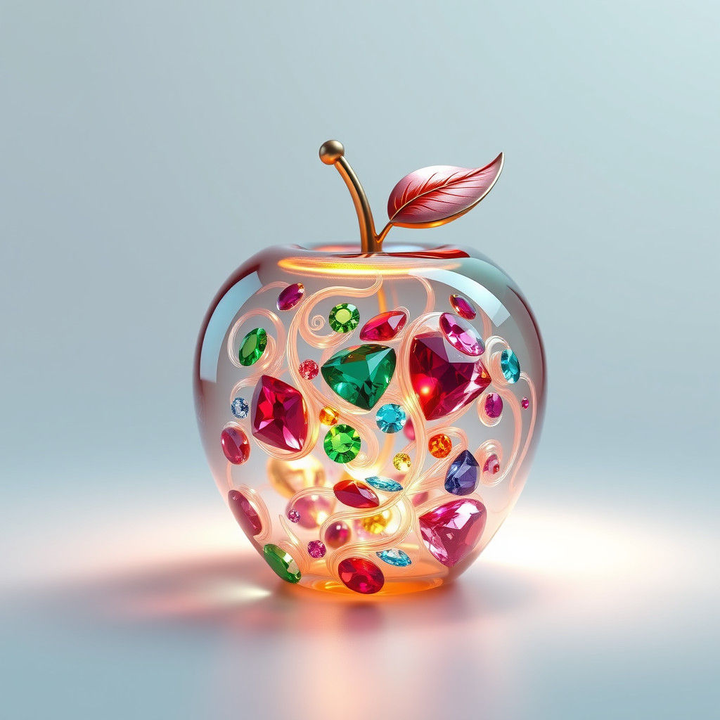 Faberge-Style Apple with Gemstones: Hyper-Realistic Digital ...