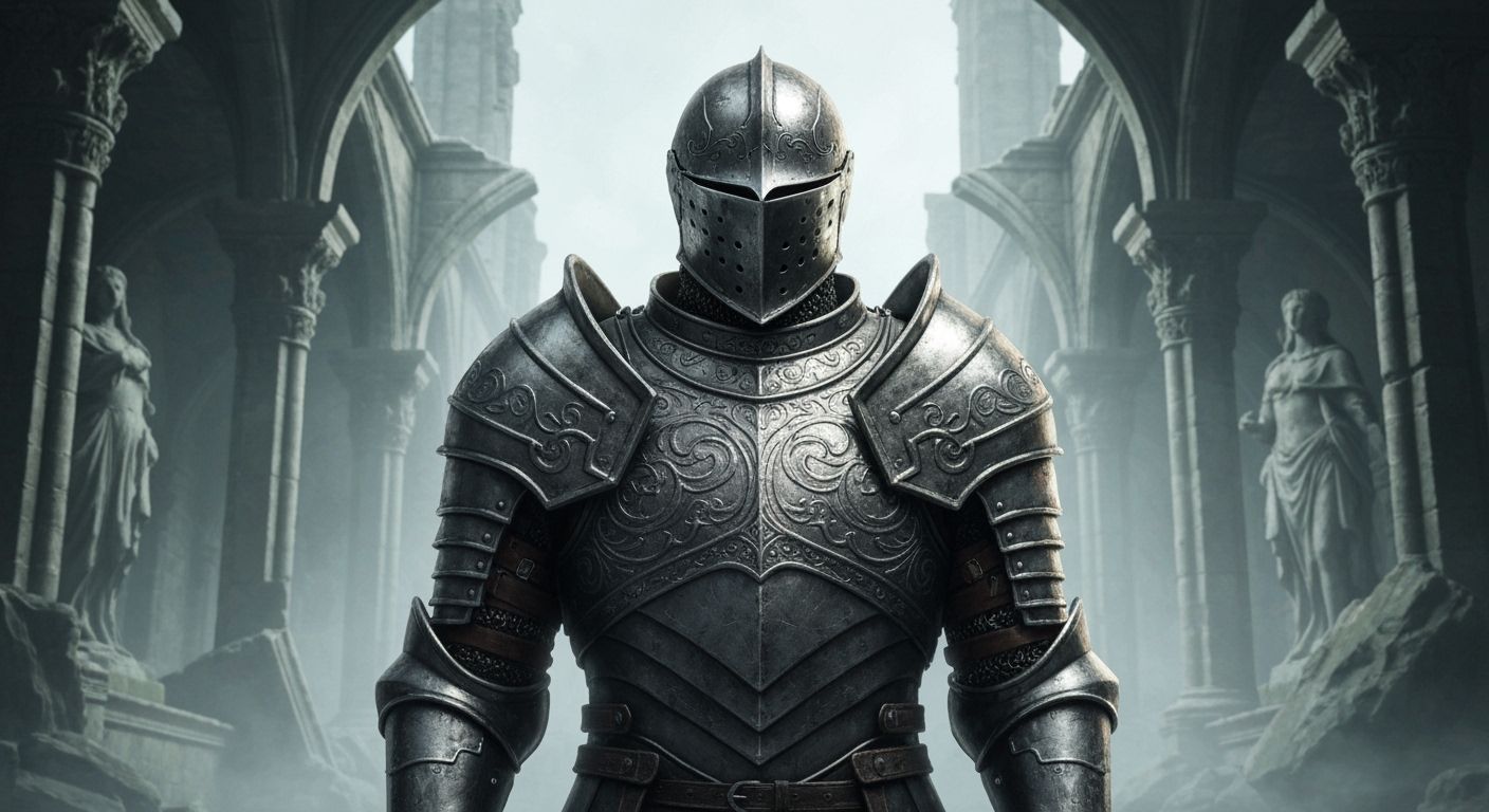 Gothic Knight Portrait in Dark Souls Style