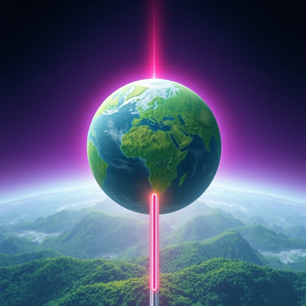 Lush Earth-like Planet with Light Poles