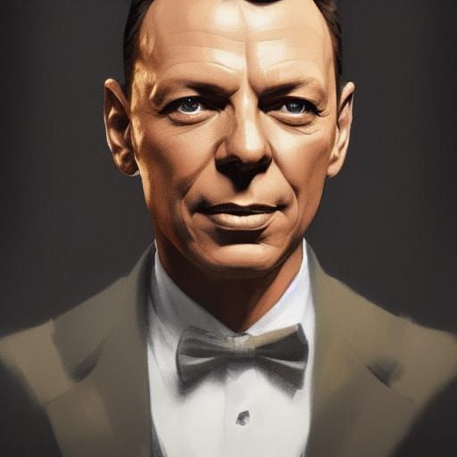 Frank Sinatra Portrait in Hyperdetailed Lighting
