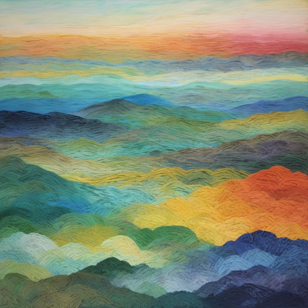 Layered Landscape with Pastel Gradients