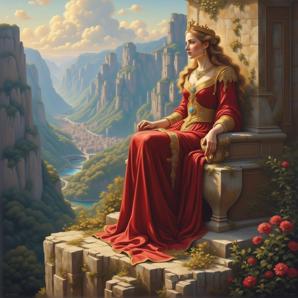 Giant Knight and Queen on Mountains, Volumetric Lighting