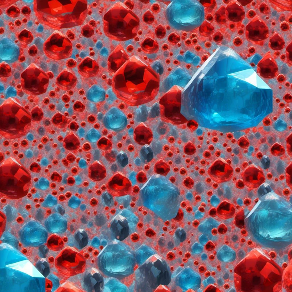 Vibrant Crystals Shimmer in Deep Space