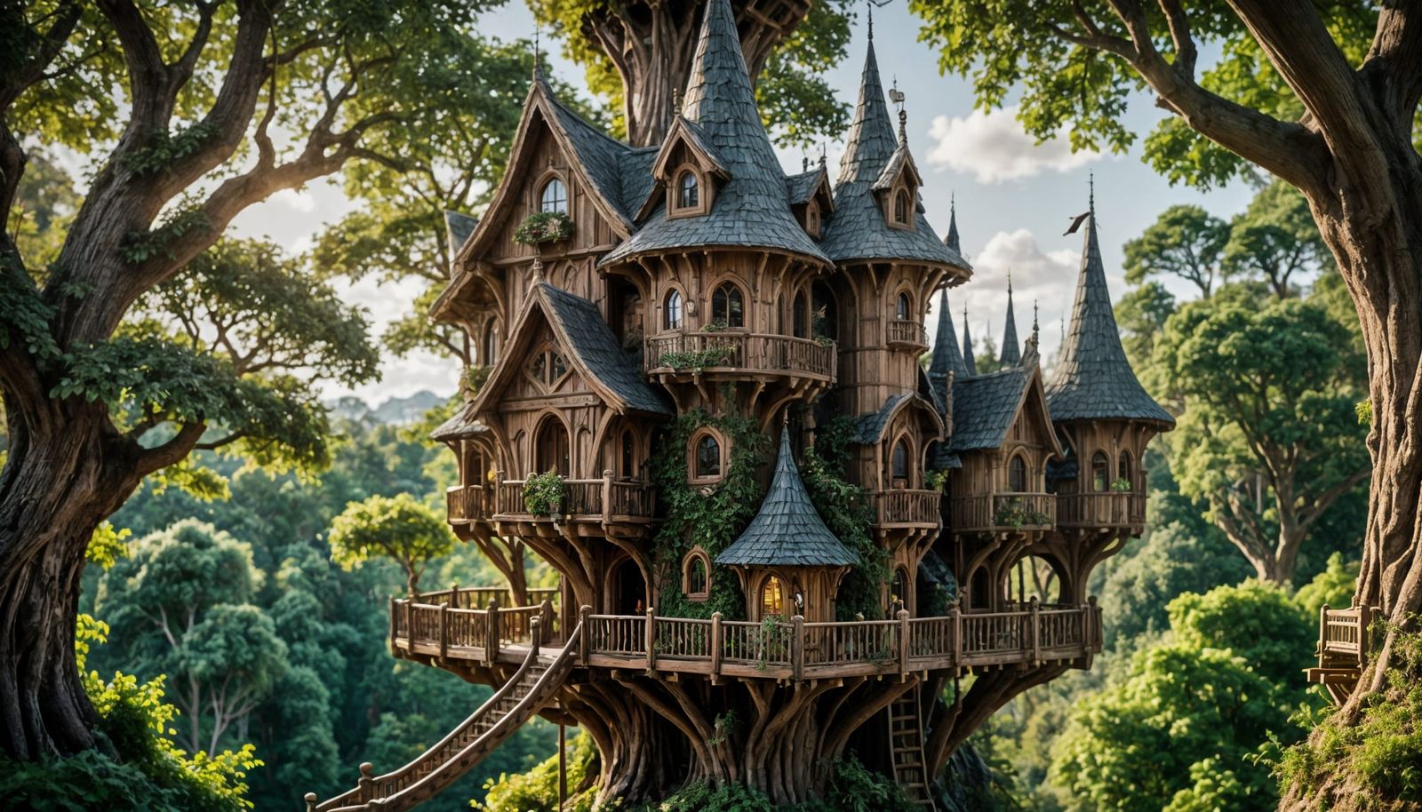 Enchanted Elven Castle Treehouse in the Heart of the Forest