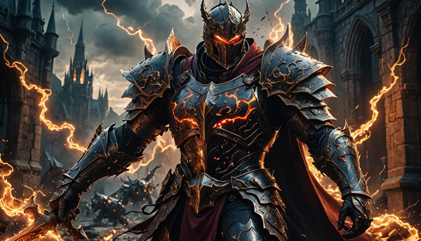 Diabolic Fire Lightning Knight Concept Art