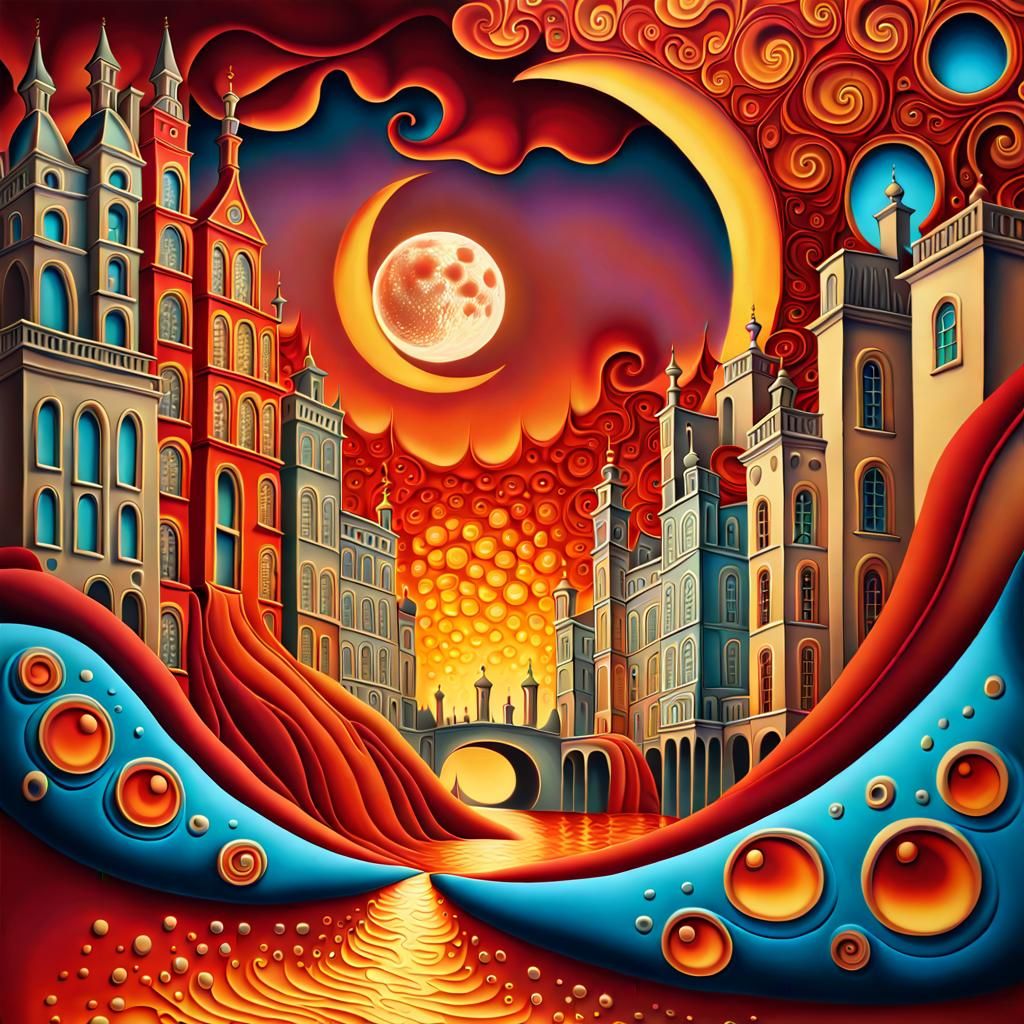 Surreal London Buildings Melt in Dreamy Oil Painting