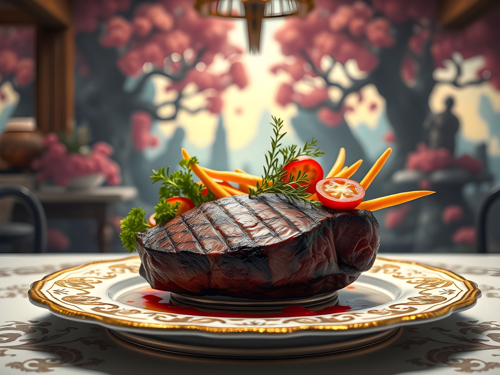 Hyper Realistic Steak and Vegetables in 8k Resolution