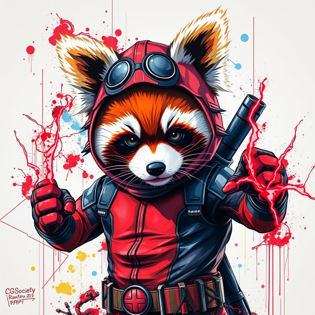 Kung Fu Red Panda Unleashes Red Lightning in Vibrant Street ...