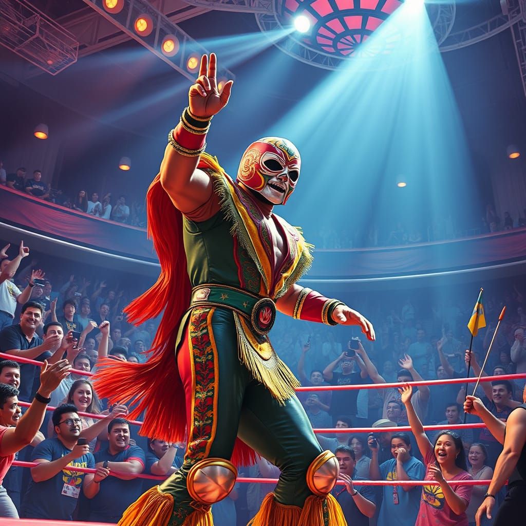 Ringside at the lucha libre bout