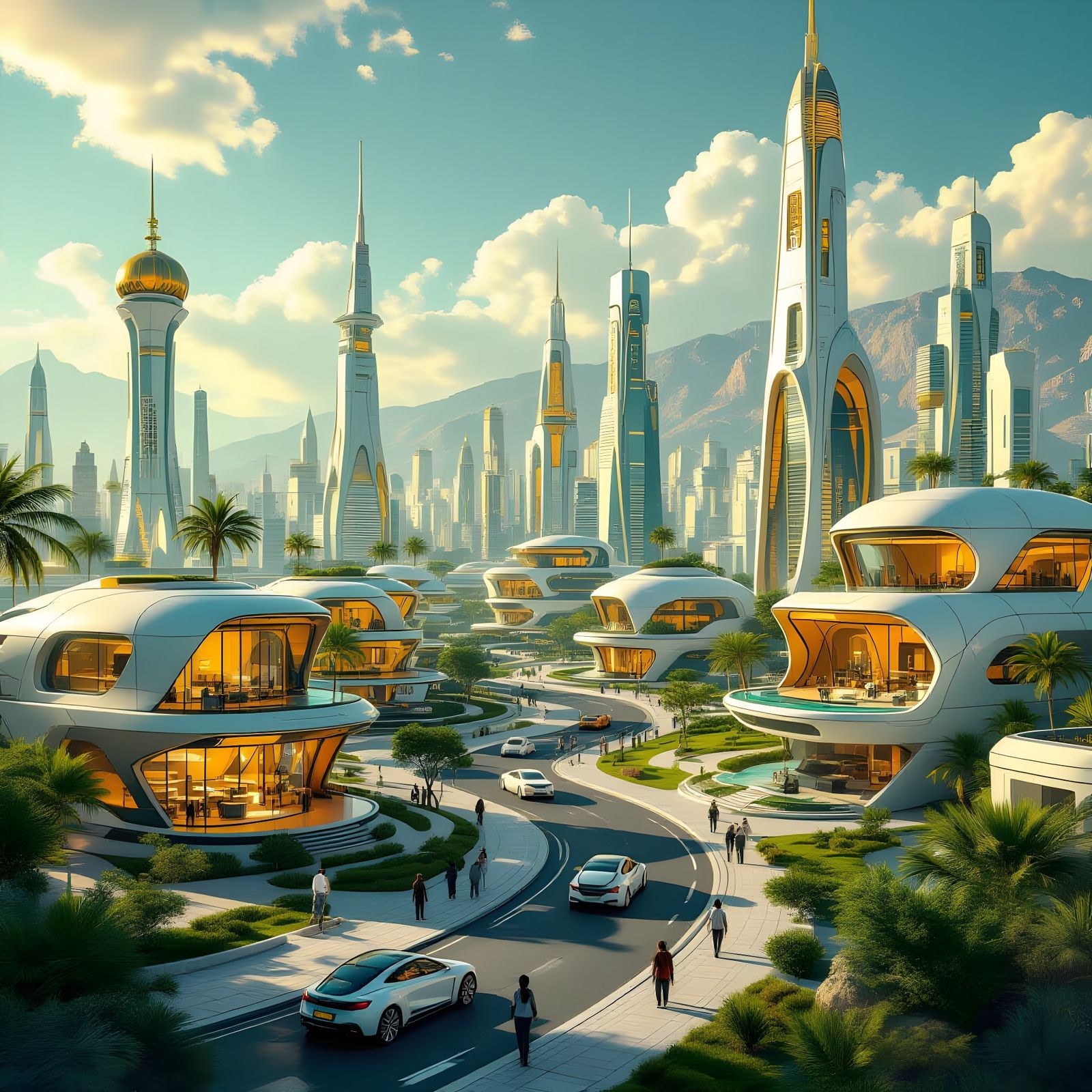 Visionary Cityscape: Rebuilding with Smart Technology