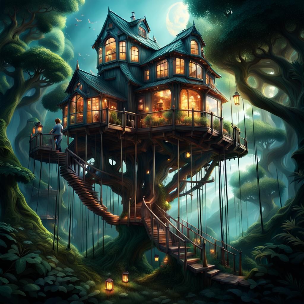 Glass Treehouse: Epic Digital Matte Painting