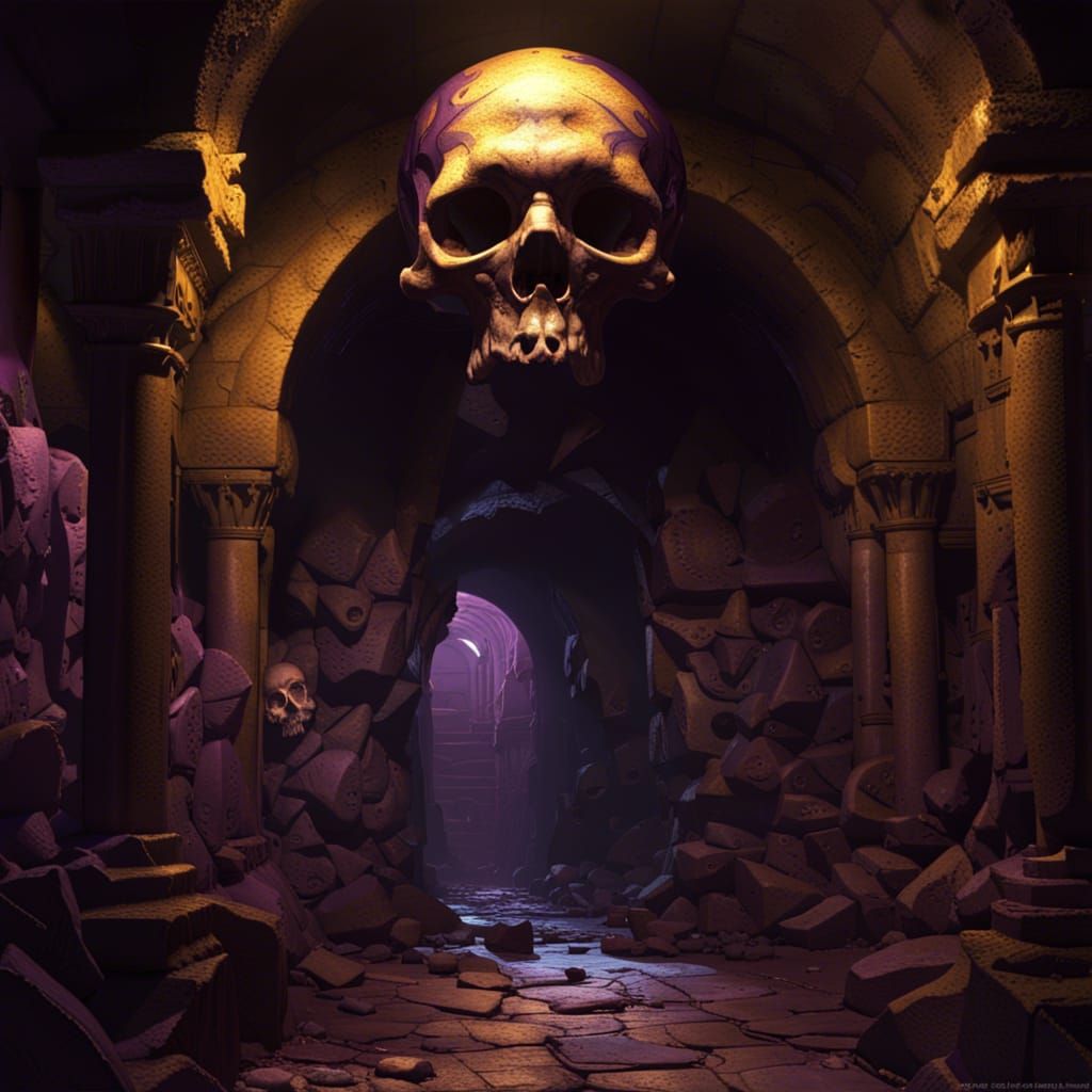 Eerie Catacombs: A Dark Fantasy Masterpiece